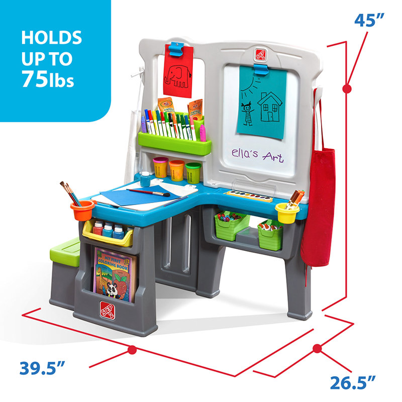 Great Creations Multicolor Plastic Kids Art Center with Easel