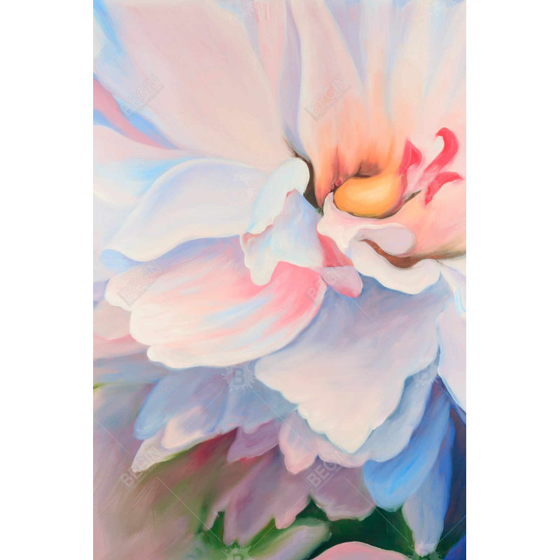 Fleur de couleur pastel | Décoration botanique romantique sur toile