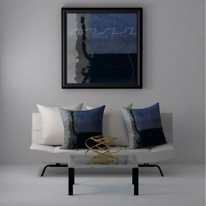 Coussin décoratif abstraite, H 20 po x l 20 po