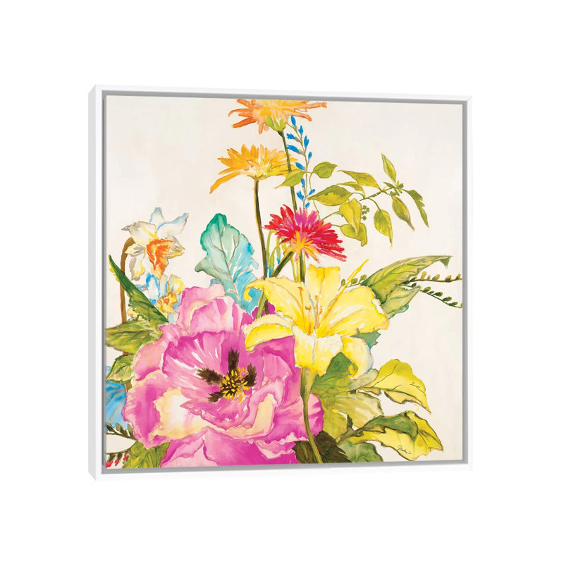 «A Brilliant New Day» par Liz Jardine - reproduction, H 18 po x l 18 po x 1,5 po, Toile blanche encadrée, Aucun mat