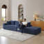 Canapé modulaire de 105 po, canapé modulaire Cloud avec assise profonde, canapé modulaire moderne en L avec méridienne, fauteuils rembourrés pour la chambre du salon, sans assemblage, (BLEU)