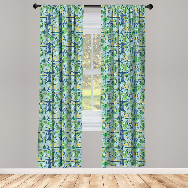 Carnival Semi-Sheer Rod Pocket Curtain Panels, 28" x 84"