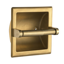 Allied Brass Continental Unlacquered Brass Finish Recessed Double Post  Toilet Paper Holder