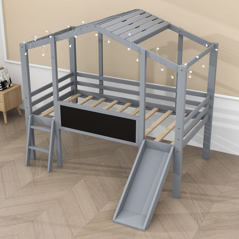 Samia Twin House Bed by YUNMA, Gray