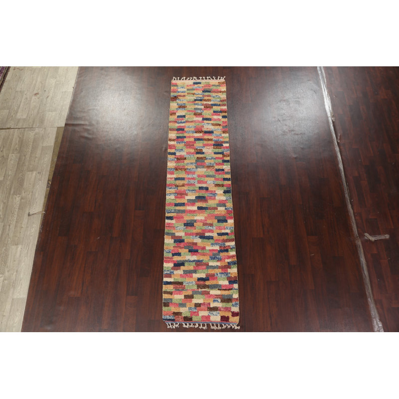 One-of-a-Kind 2'7" X 11'2" New Age Runner Wool Area Rug in Multicolor