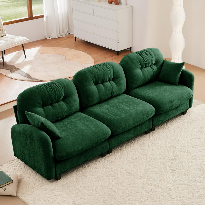 Canapé modulaire à assise en tissu chenille de haute qualité, Vert