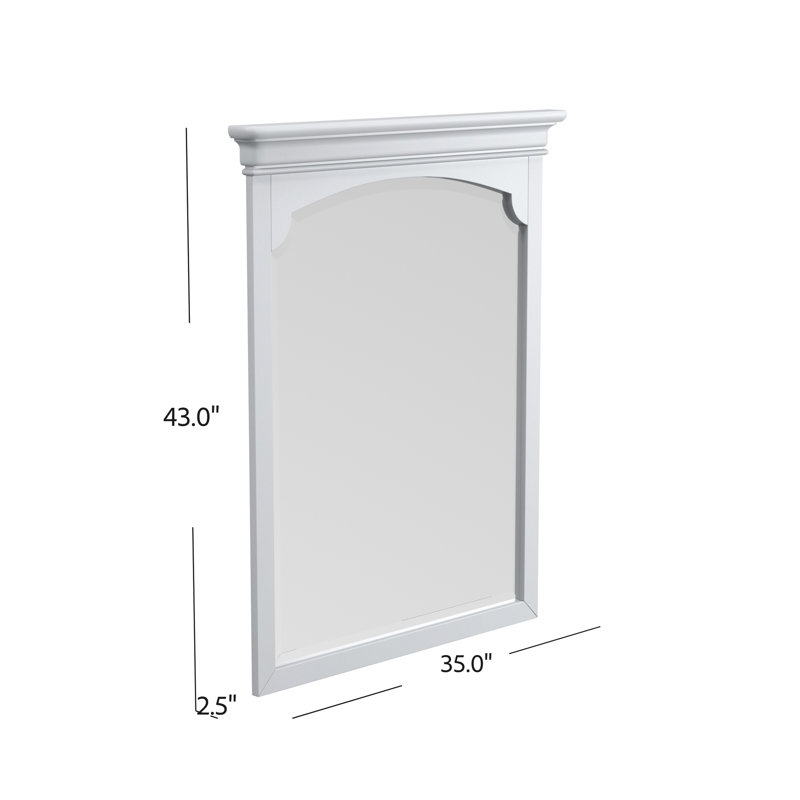 Miroir rectangulaire pour commode Crawfordville, Gris tourterelle