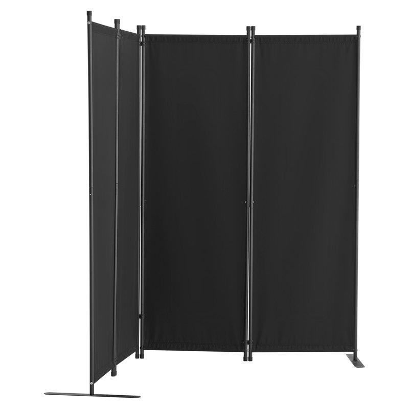 4 - Panel Fabric Partition 8867.5inch, Black, For Bedroom, Dining Room, , Space Saving, Easy To Install 8867.5inch Folding Room Divider, Privacy Screen, Sun Blocking,