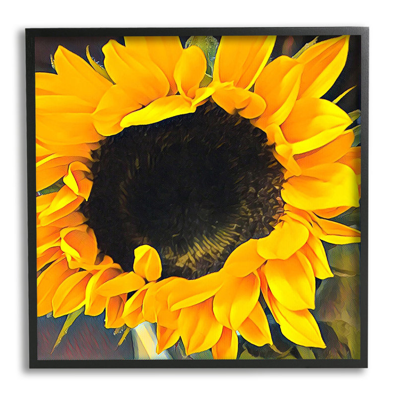 Photographie de jardin au tournesol jaune Au-663-Giclee, Giclée encadrée noir minuit, H 24 po x l 24 po x P 1,5 po