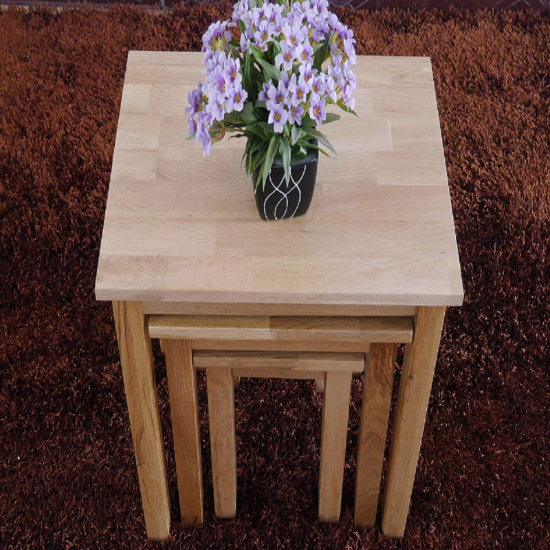 Salford Solid Wood Nesting Tables, Light Brown