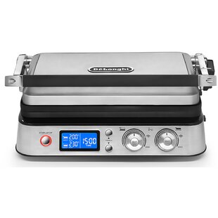  GreenPan Electric Indoor Stainless Steel 6-in-1 Contact Grill  and Griddle, Healthy Ceramic Nonstick, Dishwasher Safe Reversible Plates,  PFAS-Free, Sandwich Panini Press, Gourmet, Dual Temperature: Home & Kitchen