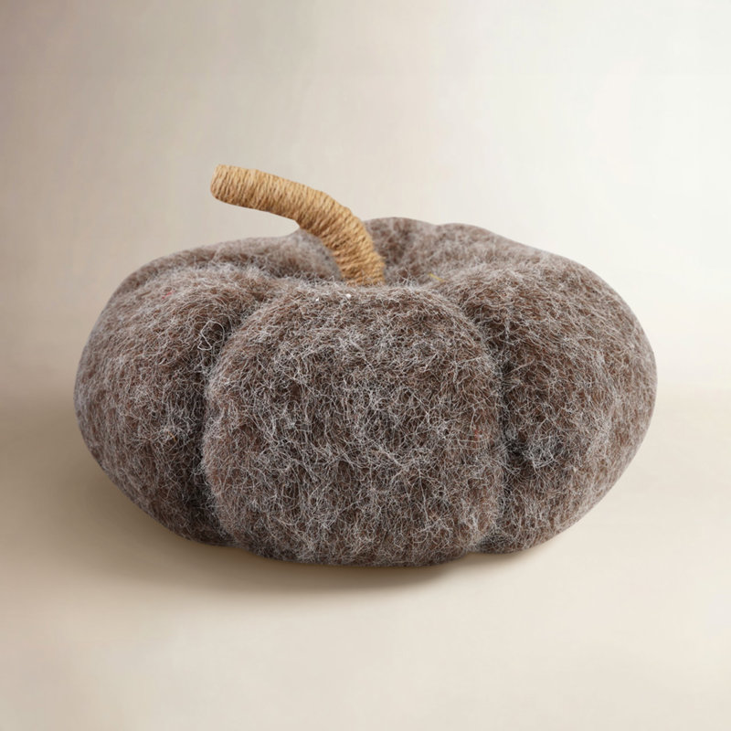 Felt Pumpkin With Jute Wrapped Stem