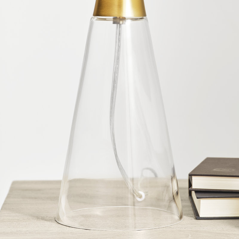 Lampe de table moyenne 1 lumière Pender, Laiton satiné