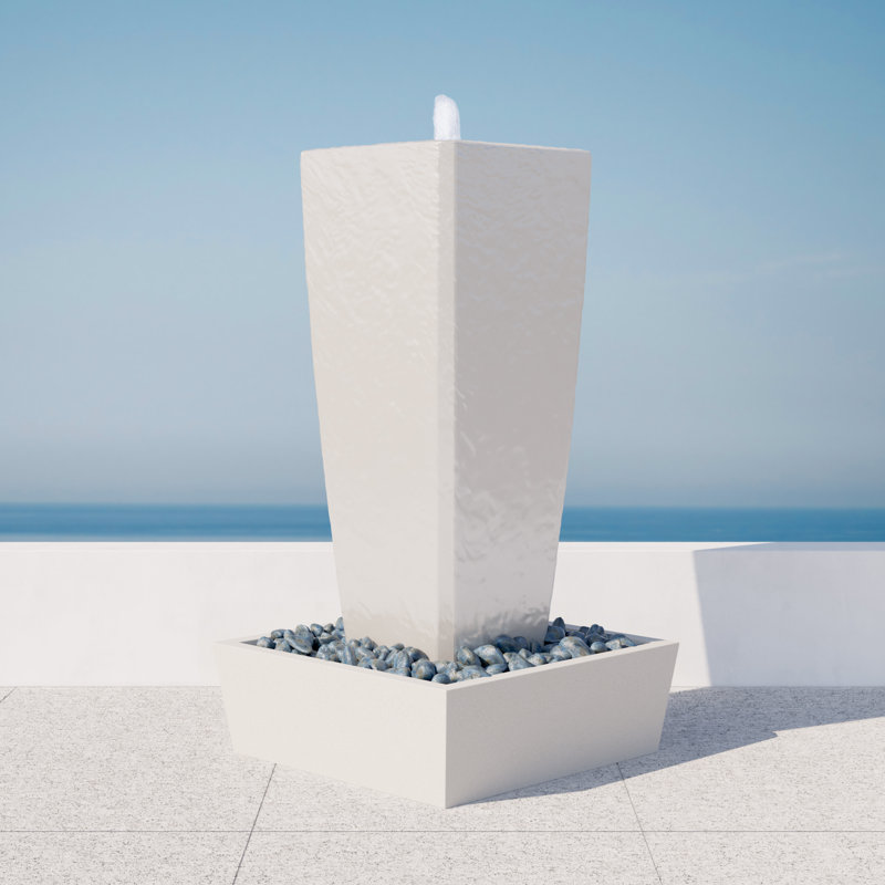 Weather Resistant Floor Fountain, White