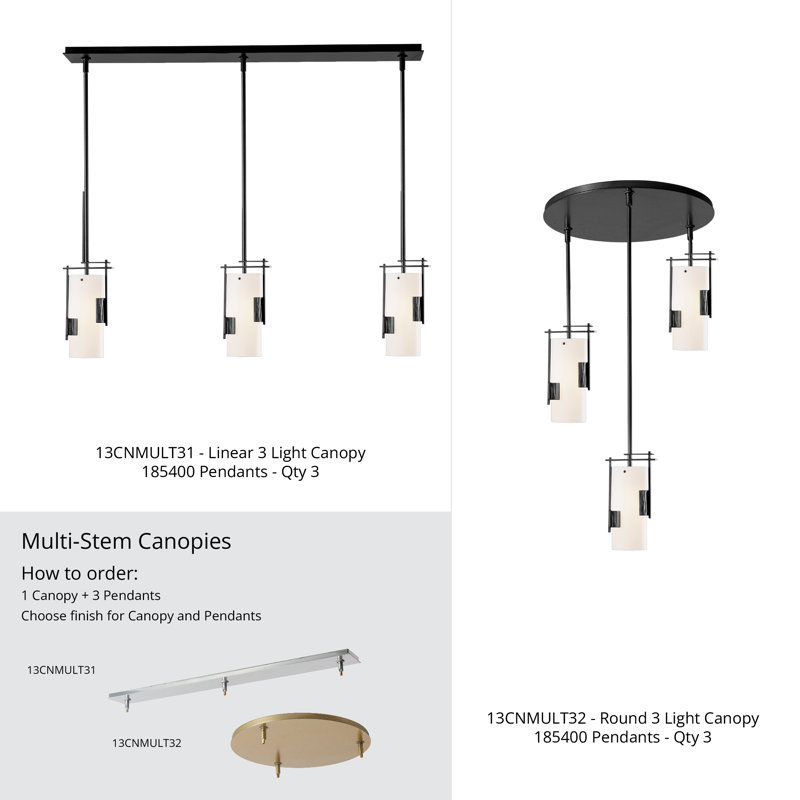 3-Light Round Canopy - Bronze Finish, Bronze