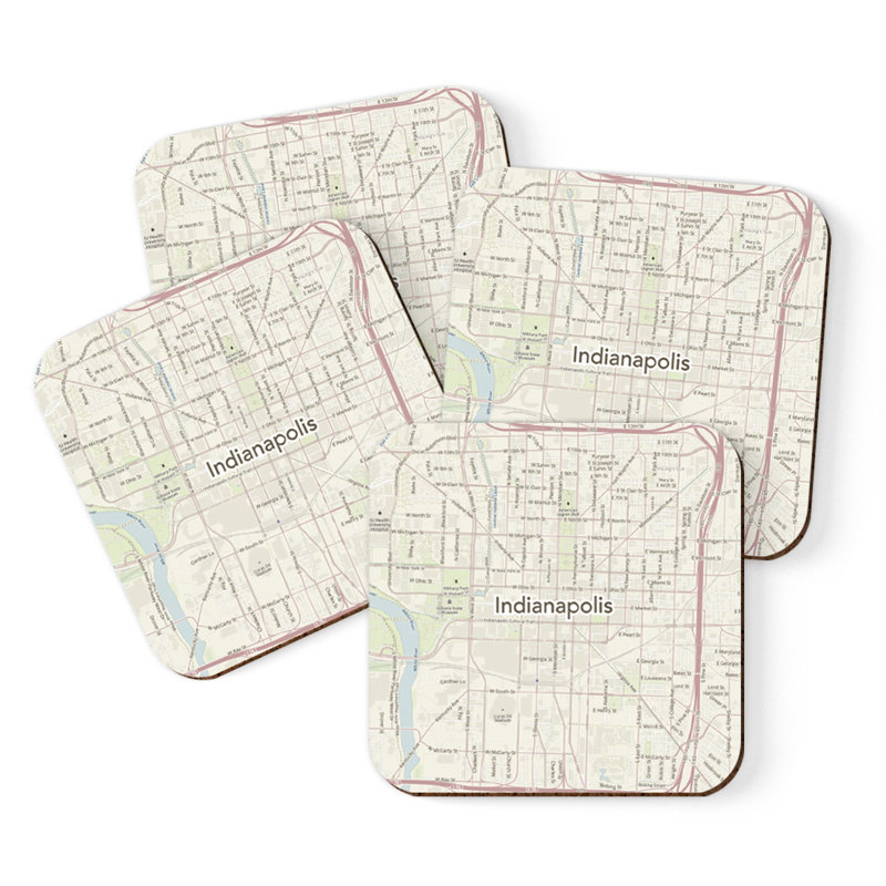Sous-verre carte des États-Unis, Indianapolis