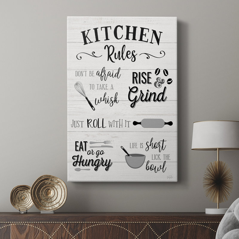 Rules of the Kitchen - Gallery Cavas, H 18 po x l 12 po