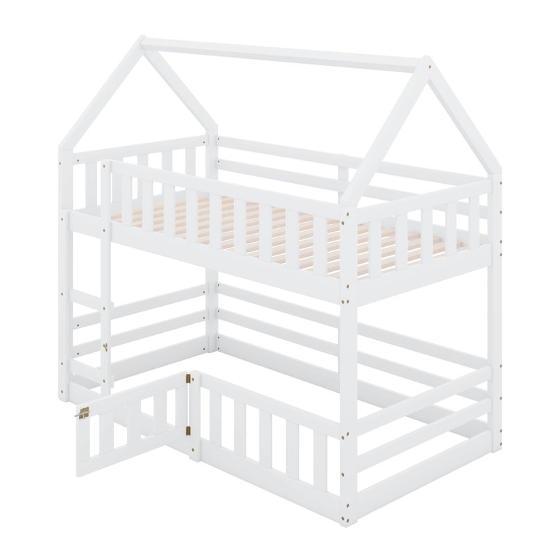 Ballymena Kids Twin Over Twin Bunk Bed, White