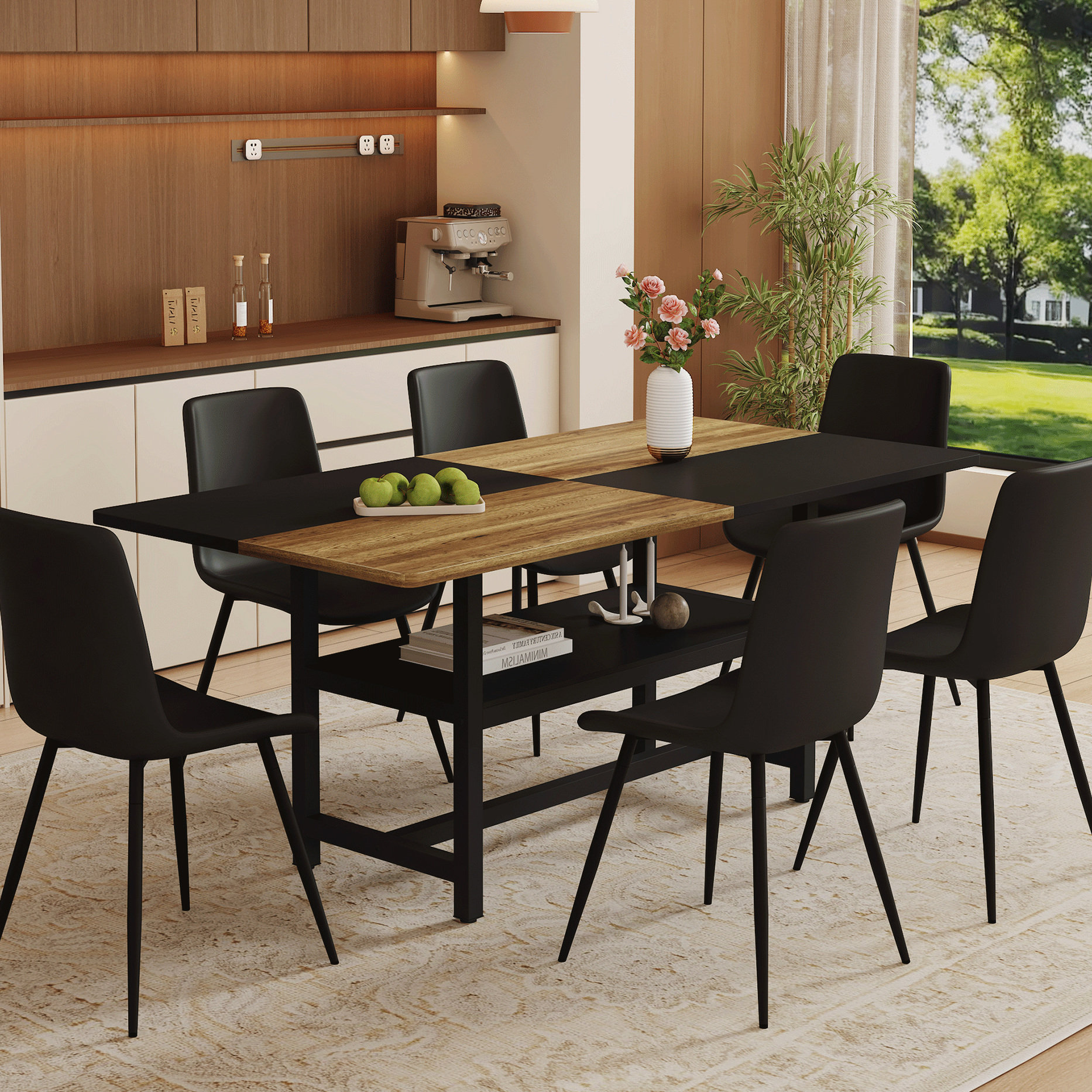 George Oliver Dining Table With Desktop That Resists Wear And Tear 6 ...