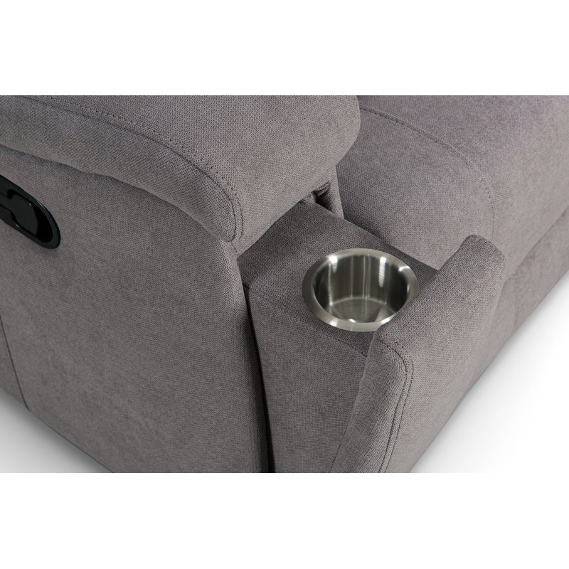 Chenille Reclining Sofa, 2, Light Grey