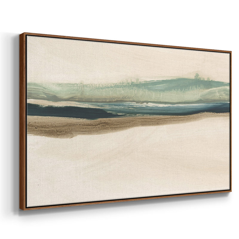 «Layered Horizon II», reproduction sur toile, H 27 po x l 41 po x P 2 po, Toile encadrée noyer flottant