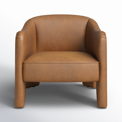 Iversen Genuine Leather Barrel Chair