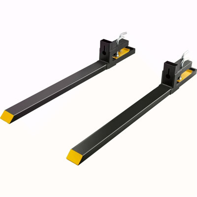 Pallet Forks, 4000 Lbs Capacity Clamp On Pallet Forks, 60" Tractor Bucket Forks, Heavy Duty Front Loader Attachment For Tractor, Loader Bucket, Skid Steer, Tractor Forks For Agriculture And Farm