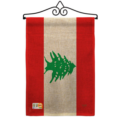 Le liban du monde en toile jute à 2 côtés, 19 x 13 po drapeau de jardin