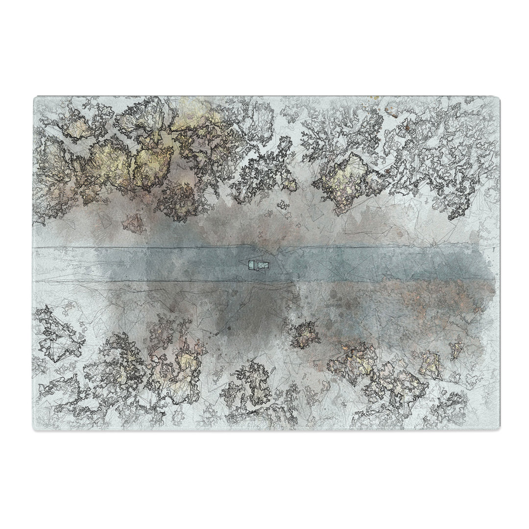 Tempered Glass Driving Through a Forest in Hungary Sketch Chopping Board