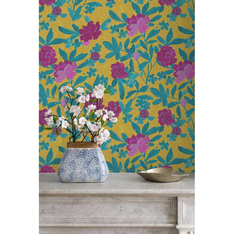 Paule Marrot Floral Wallpaper Double Roll, Goldenrod