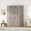 Armoire 4 portes avec 1 tiroir et 1 armoire supérieure, gris