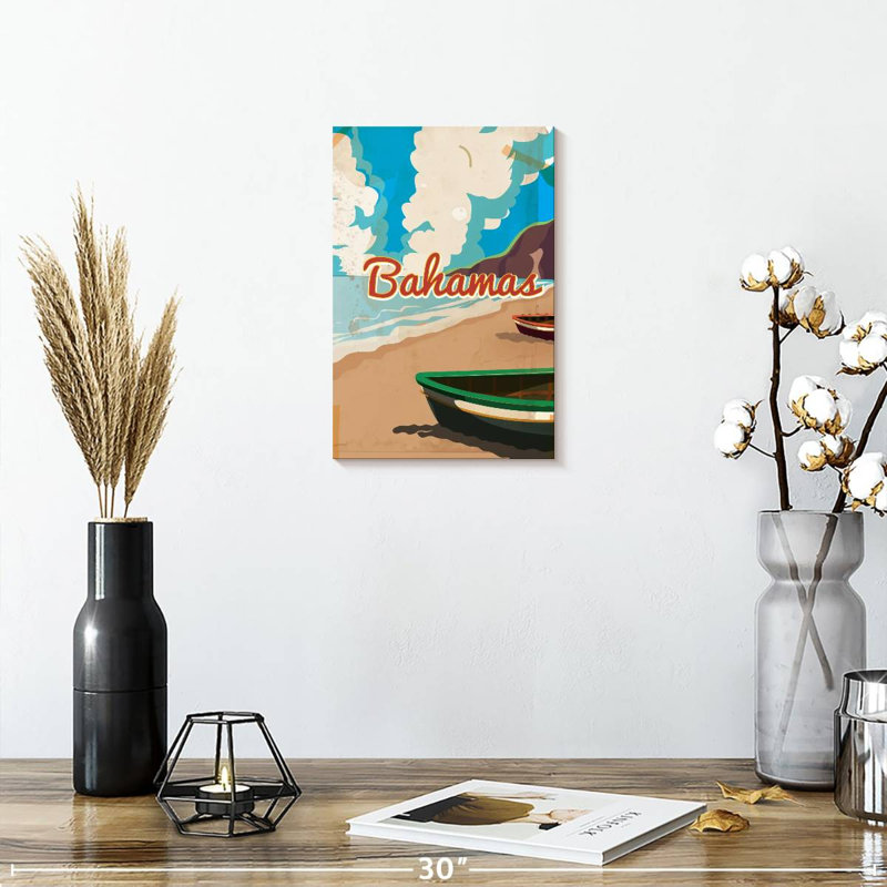 Affiche rétro Gillard Bahamas, H 12 po x l 8 po