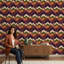 Papier peint abstrait avec motif de zigzag abstrait-1318575874
