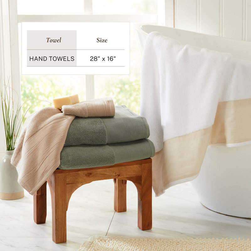 Ensemble de serviettes de bain 100% coton, Essuie-mains - paquet de 6, Pierre