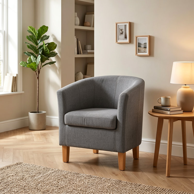 Bedford 67cm Tub Accent Occasional Chair, Light Grey