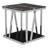 Silver Side Table With Black Marble Top