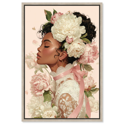 «Gentle Coquette Bloom», reproduction d'art sur toile encadrée par Art Remedy, cadre blond, 16 x 24