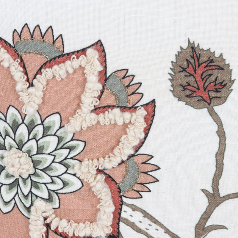Floral Cotton Throw Pillow