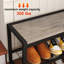Banc à chaussures à 2 niveaux avec tablette en filet, organisateur de chaussures de hall d'entrée industriel rétro avec structure en métal robuste, gris délavé