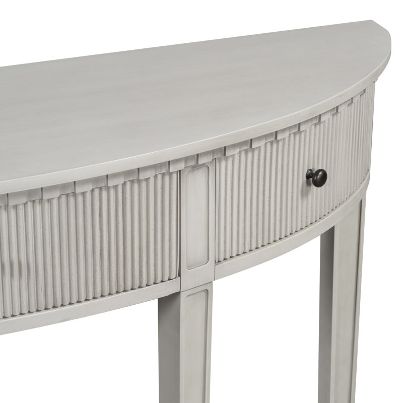 Console Table, Half Moon Accent Table With Drawer And Four Legs, Console Table For Indoor