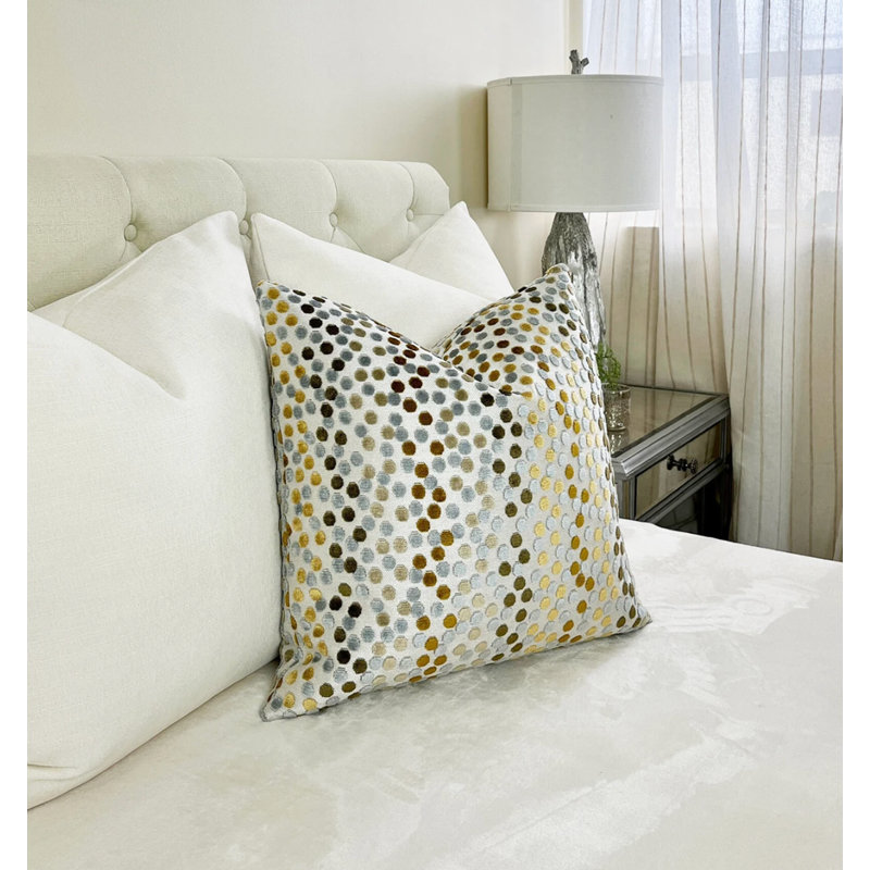Housse de coussin Confetti, H 20 po x l 20 po, Doré