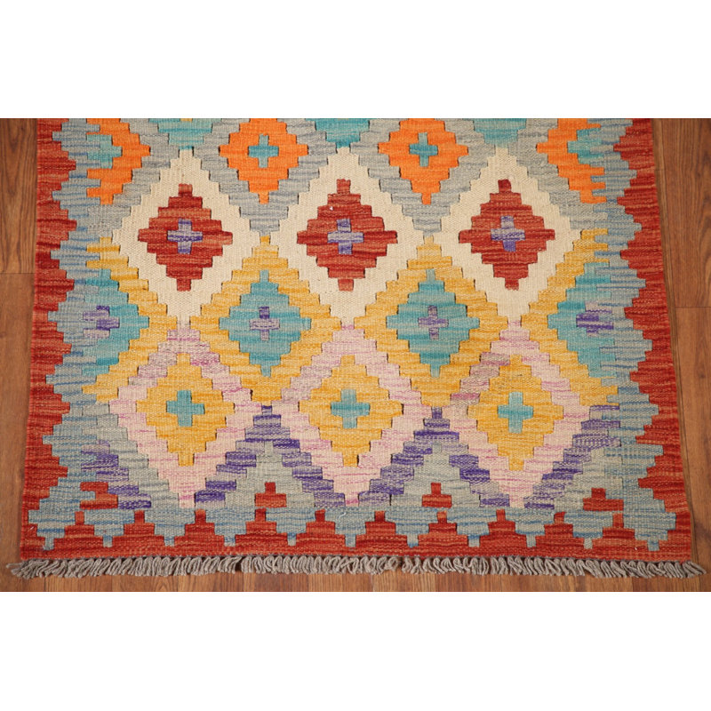 Geometric Kilim Oriental Runner Rug 3x9