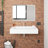 Pyramid 36" Wall Mounted Rectangular Solid Surface Bathroom Sink in Matte Finish - Black, With Faucet Hole