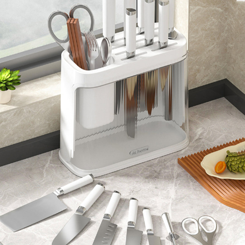 Porte-couteaux en plastique Rack Kitchen, White