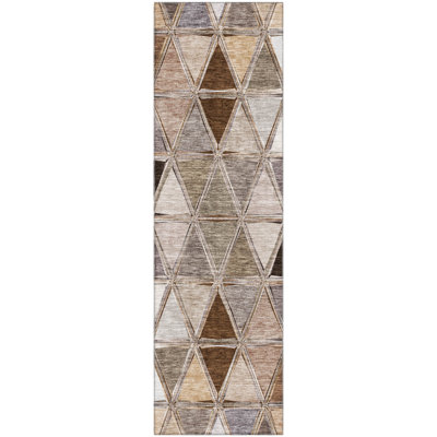 Premium Machine Washable Prisco Brown Rug