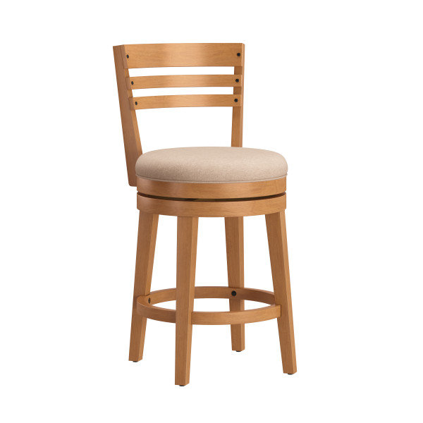 Sadeer Swivel Upholstered Counter Stool with Solid Wood Frame, Counter Stool  (26.25" Seat Height)