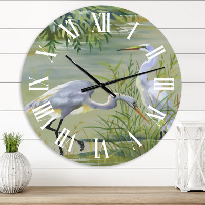 Heron Birds I - Horloge murale traditionnelle