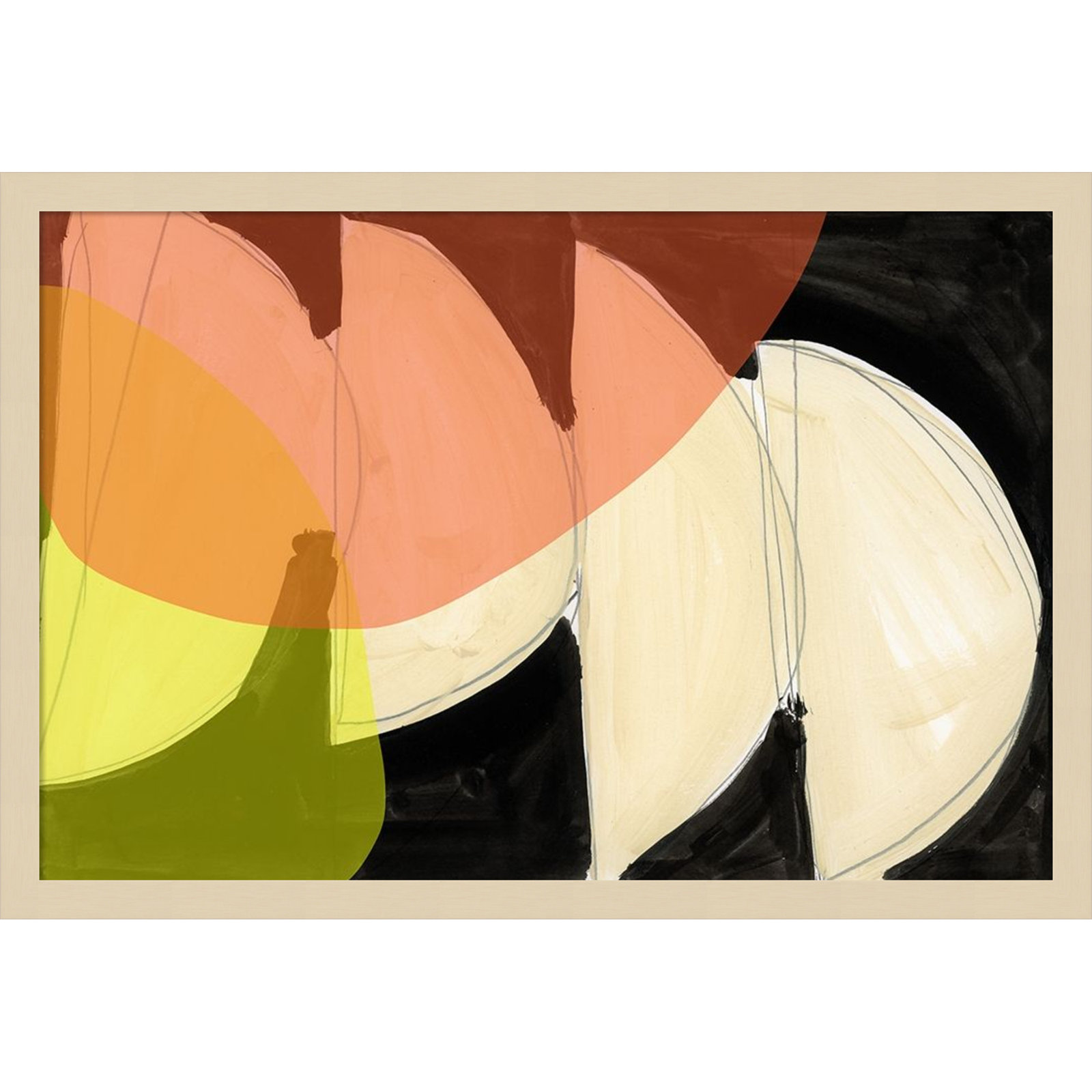 Gilpin "Four Semi Moons I" Print, 17" H x 25" W, Brown