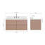   Ensemble de meuble-lavabo mural ovale simple 42 po avec comptoir en quartz Carrara de 1,5 po Ensuko-768364784-768364785