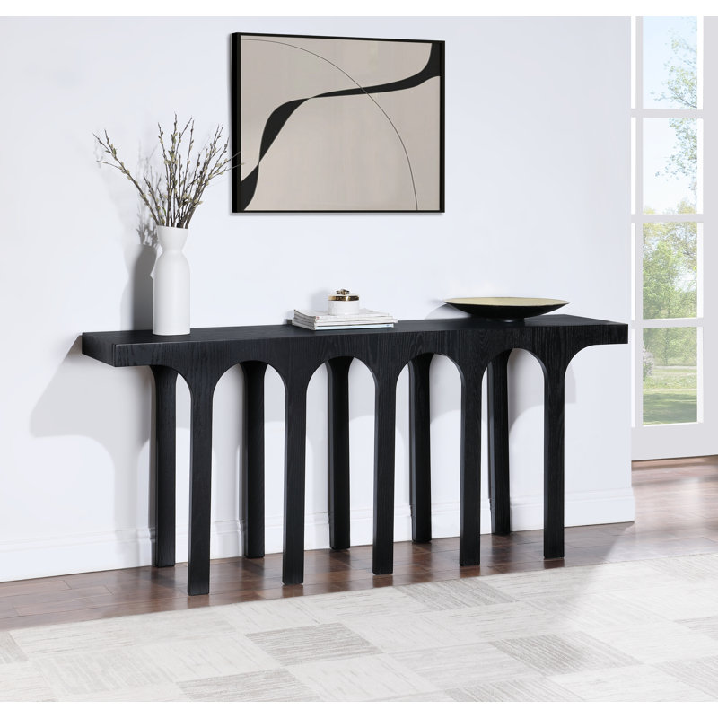 Brint 70'' Solid Wood Console Table, Black